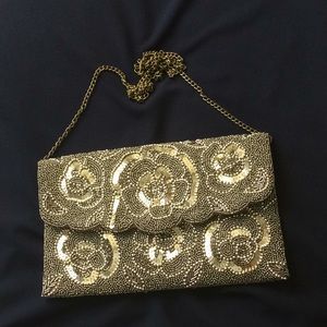 Beaded Champagne Handbag/Clutch | Clements Ribeiro